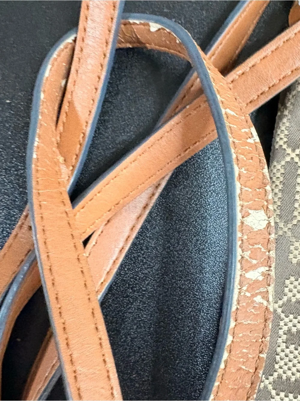 Tommy Hilfiger Beige Monogram Crossbody with Tan Strap